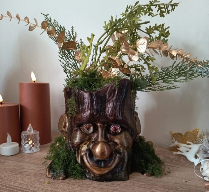 🌿 Cache-pot décoratif – Tête d’arbre