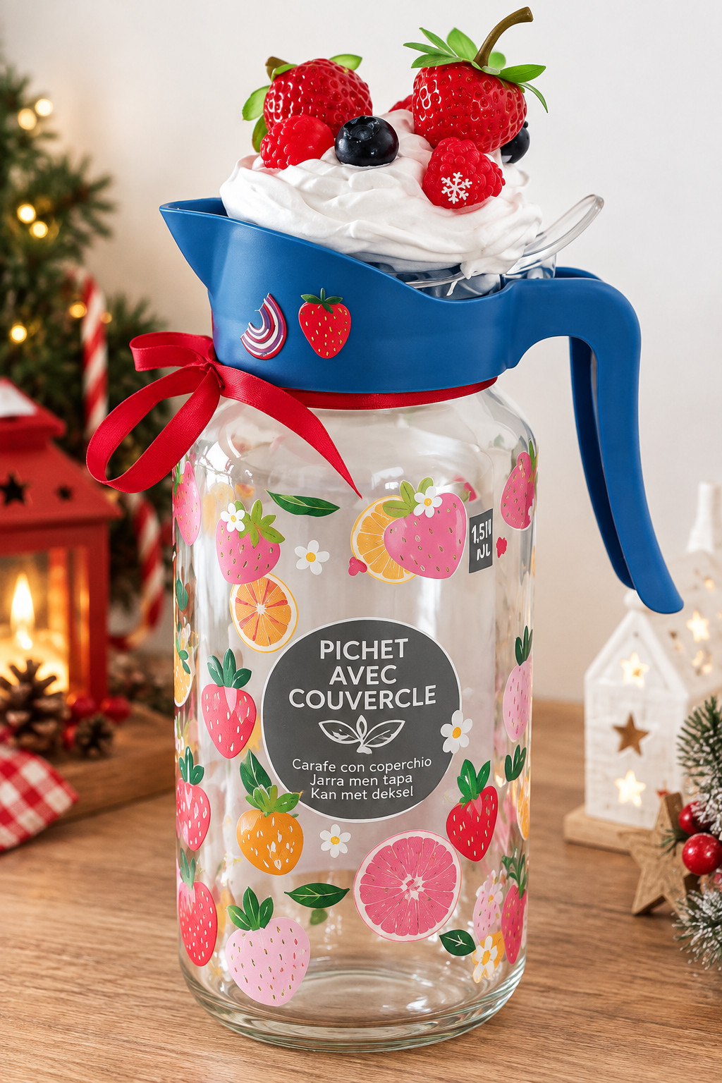 🍓 Pichet décoratif gourmand avec couvercle